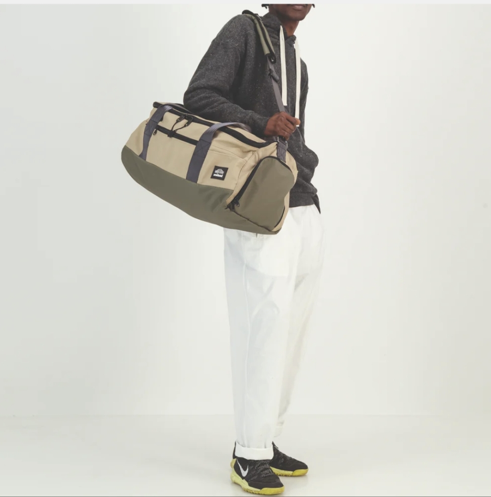 SeaLand Duffle Bag in Olive + Tan 🏔️ Upcycled Dune Duffle